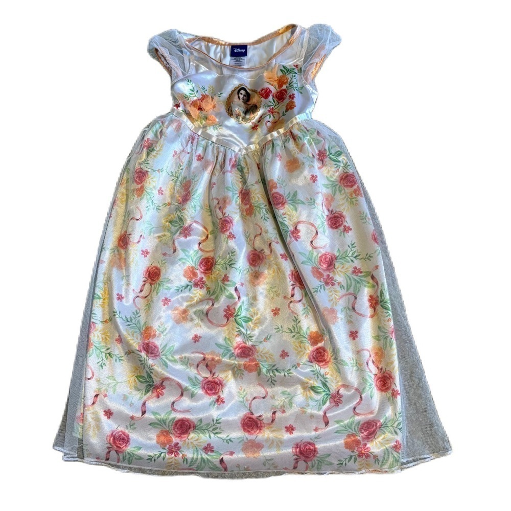 Disney Enchanted Rose Gown with Gold Accents Sz 6 Belle Live Action Pajama
